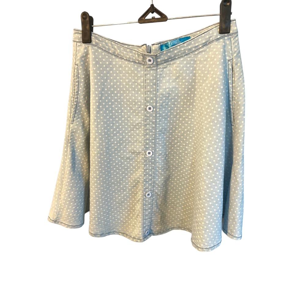 Dedicated Brand Swedish organic line Star Print Button Front A-Line Skirt ‎ S